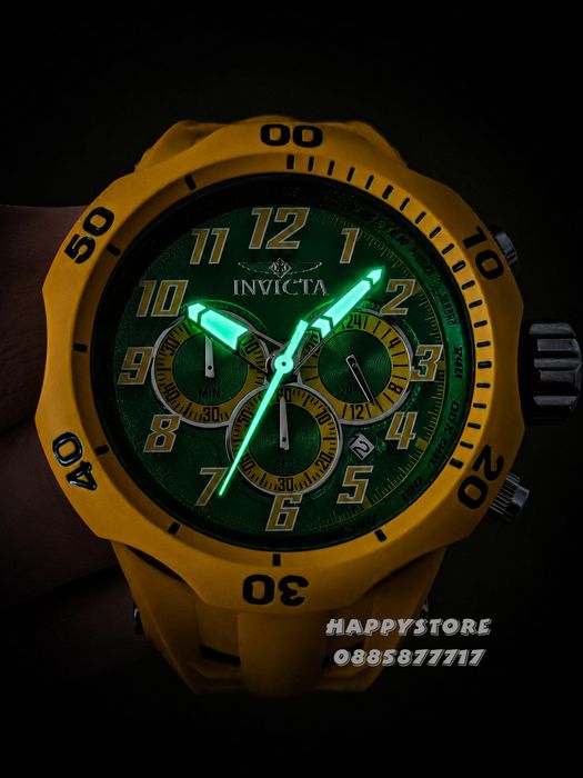 INVICTA Hydra Yellow/Green 52 mm, Инвикта нов мъжки часовник