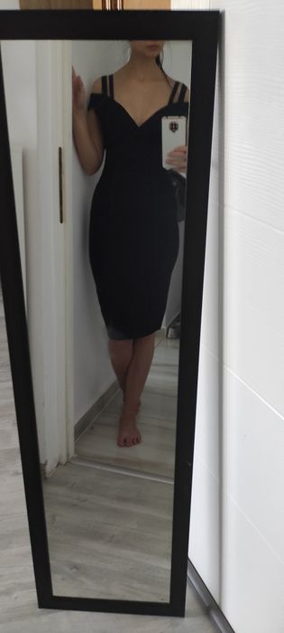 Rochie bandage midi de ocazie / rochie eveniment bodycon albastra