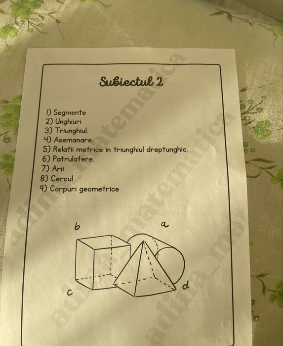 Vand culegere matematica care te ajuta pentru nota 10 la EN