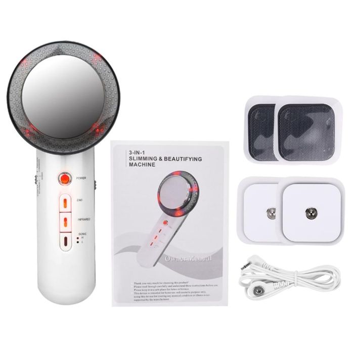 3 в 1 ултразвукова вибрация Инфрачервен EMS масаж за лице за отслабван