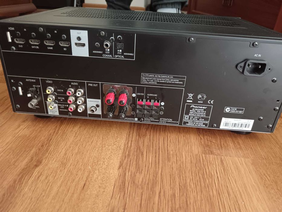 AV ресийвър Pioneer VSX-329-K. Със 5 тонколони без дистанционно