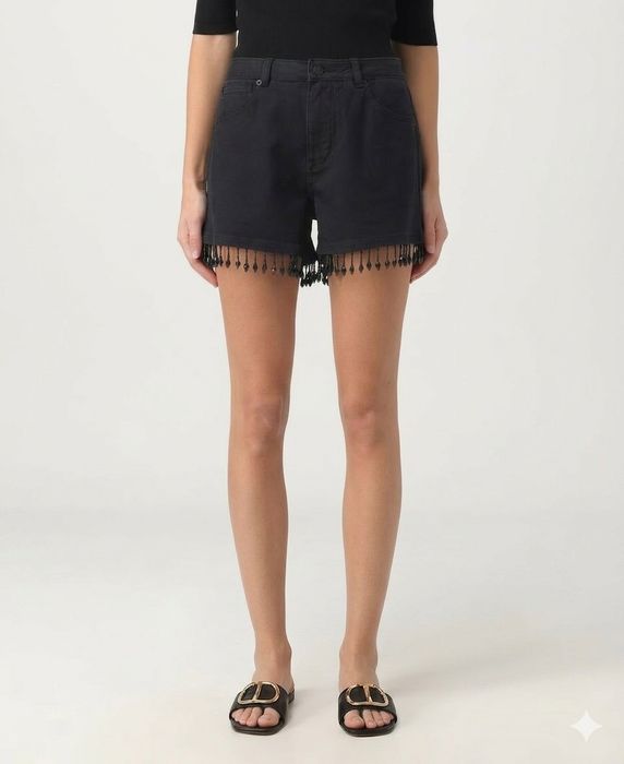 Къс черен дънков панталон/шорти,Twinset, размер 27 М, 30/L, с кри