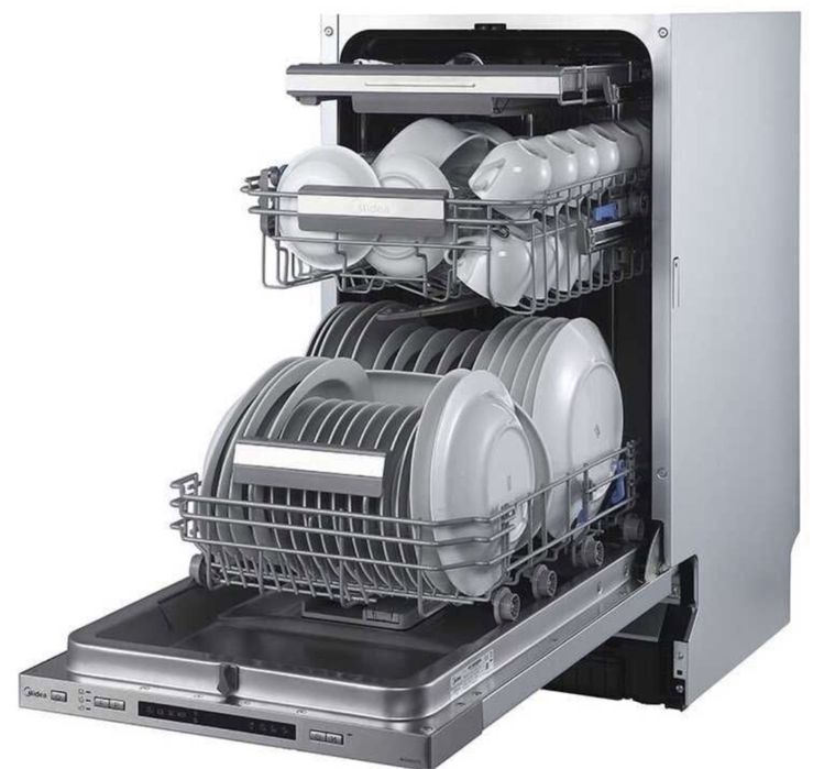 Узкая Посудамойка Midea  Посудомоечная машина встраиваемая