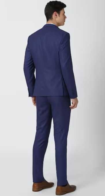 Costum slim fit 48 M premium CINQUE NOU lana usoara navy