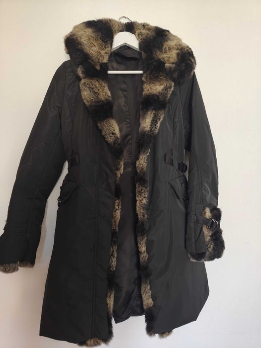 Дамско пролетно палто с чинчила