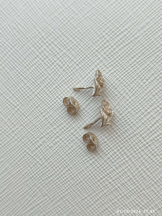 Сребърни обеци цвете