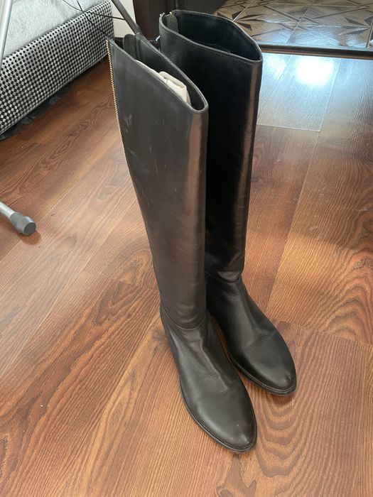 Сапоги демисезонные, кожаные