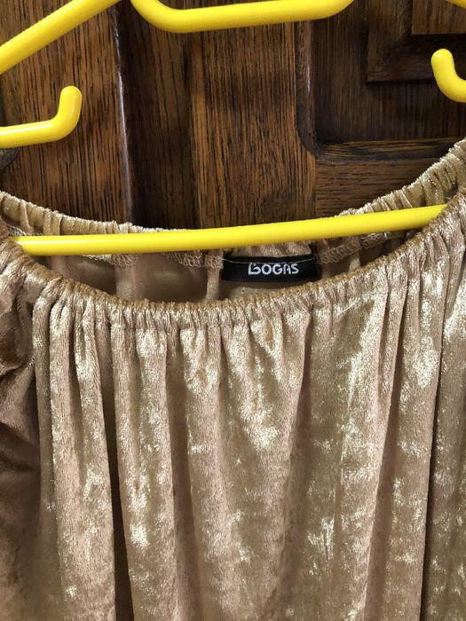 Rochie din catifea Bogas aurie