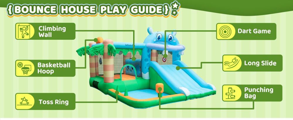 Самый  большой Детский батут с компрессор  насосом( 410×370×250 ).