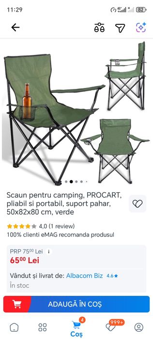 Scaun  masa pliabil  Camping Pescuit