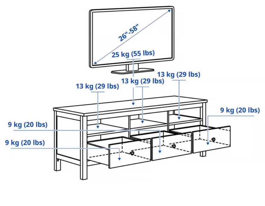 Comoda tv din lemn, Hemnes