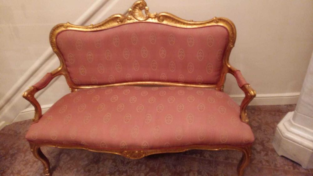 Set sase scaune, doua fotolii, un divan - mobila clasica, stil rococo