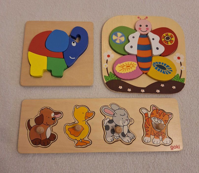 Сет дървени пъзели за най-малките