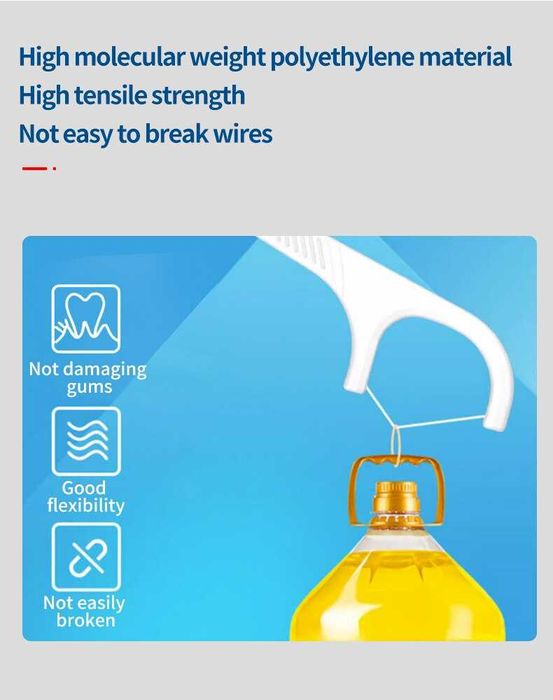 Ata dentara cu scobitoare 10 buc si Cutie de transport