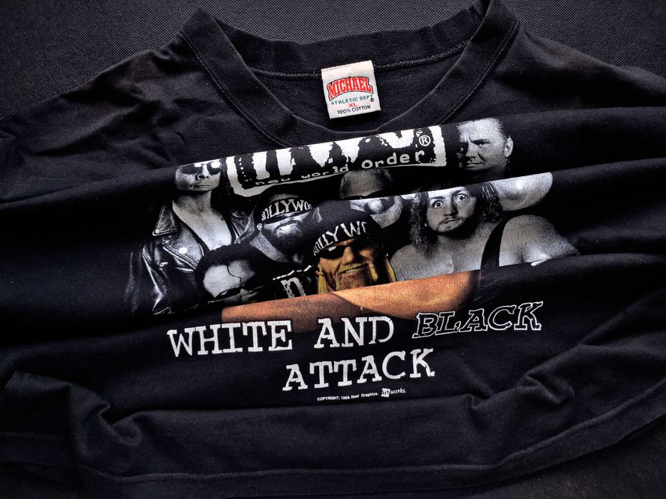 VINTAGE 1999 WCW® n.W.o.® New World Order «WHITE & BLACK ATTACK» — XL