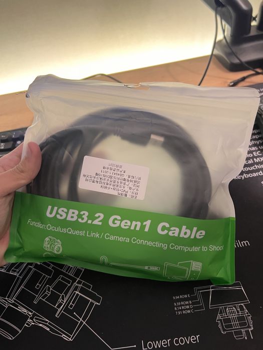 Кабель PCVR 5 метров Type-c -> USB-A