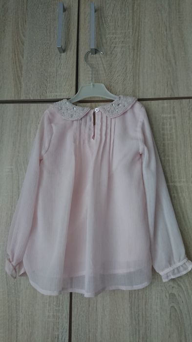 Bluza eleganta guler mărgele fete 5-6 ani, 110 cm