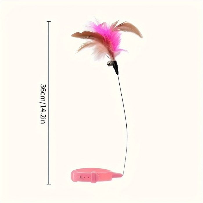 Каишка с играчка с пера за котки