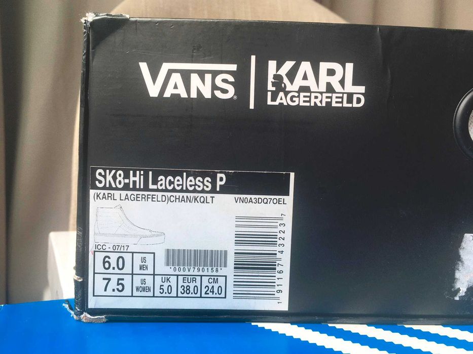 VANS X KARL LAGERFELD модел SK8-HI кецове, нови, в кутия, 38 номер