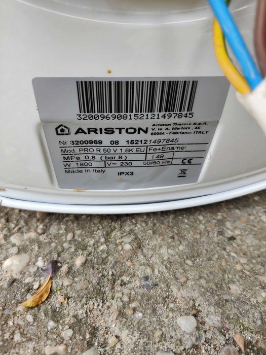 Boiler electric Ariston PRO R 50 V, 50 Litri, 1800W