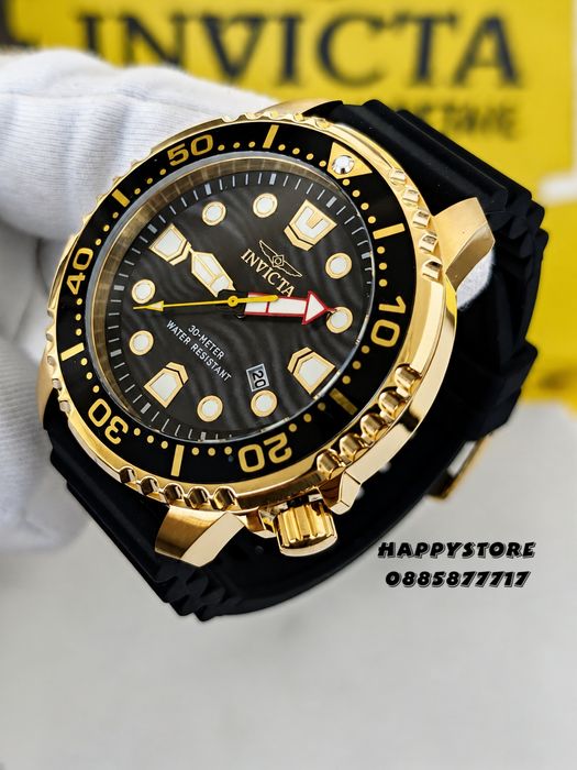 INVICTA Abyss black/gold 48 mm, Инвикта нов мъжки часовник