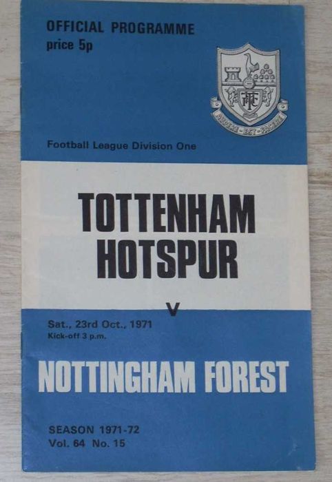 Английски футболни програми Тотнъм Хотспър 1968, 1970, 1971, 1980,1983