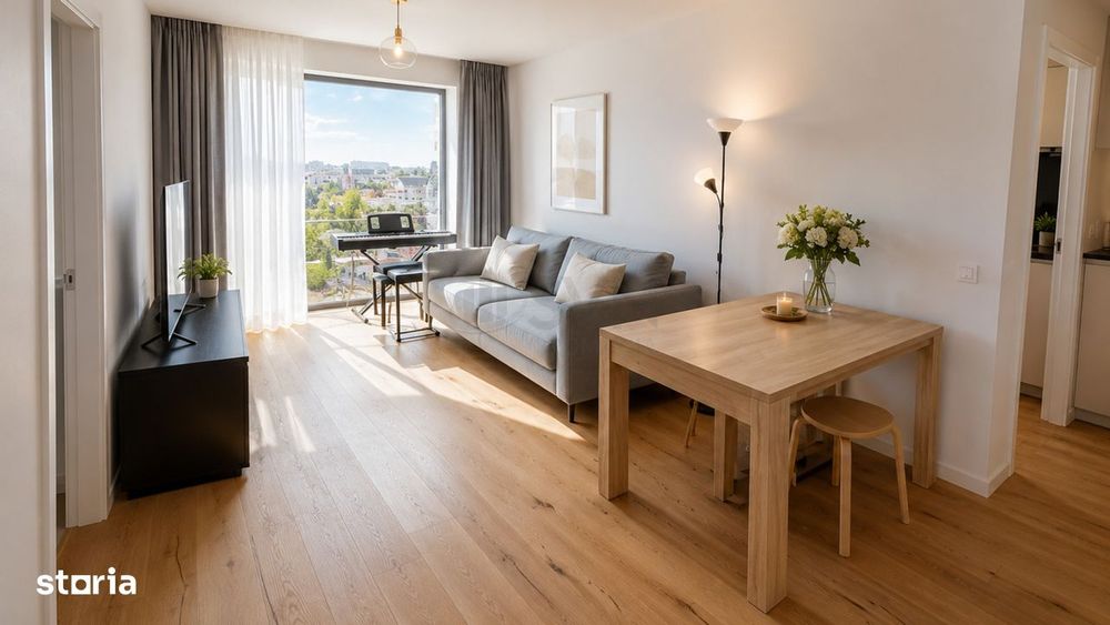 Aviatiei bloc nou 3 camere si balcon spatios mobilat si luminos — fotografia 1