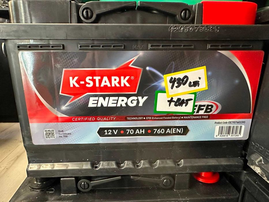 Baterie K-STARK 12V 70AH 760A (EN) EFB