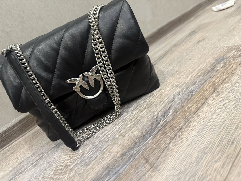 Pinko, Кожена чанта Love Classic Icon maxi, Черен