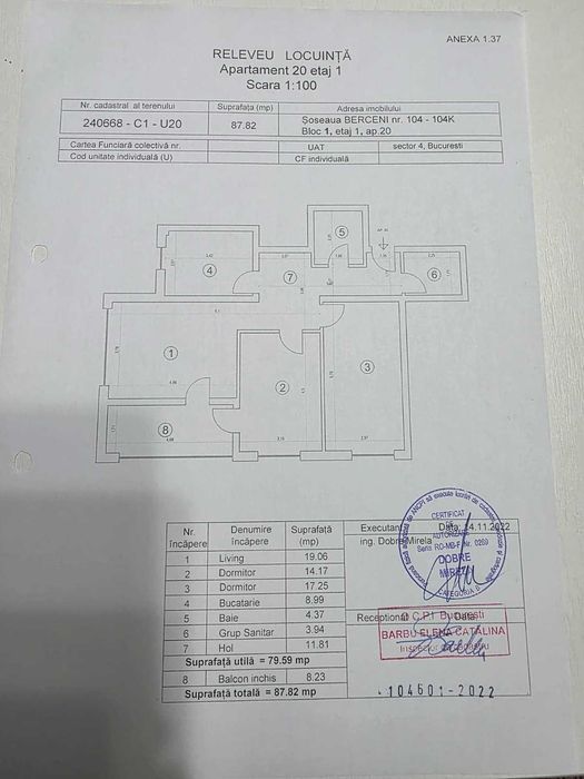 Apartament 3 Camere, 88 Mp, Sector 4, Berceni, Complet Mobilat+Utilat