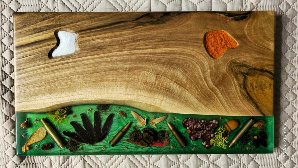 Дъски за мезета от дърво и епоксидна смола