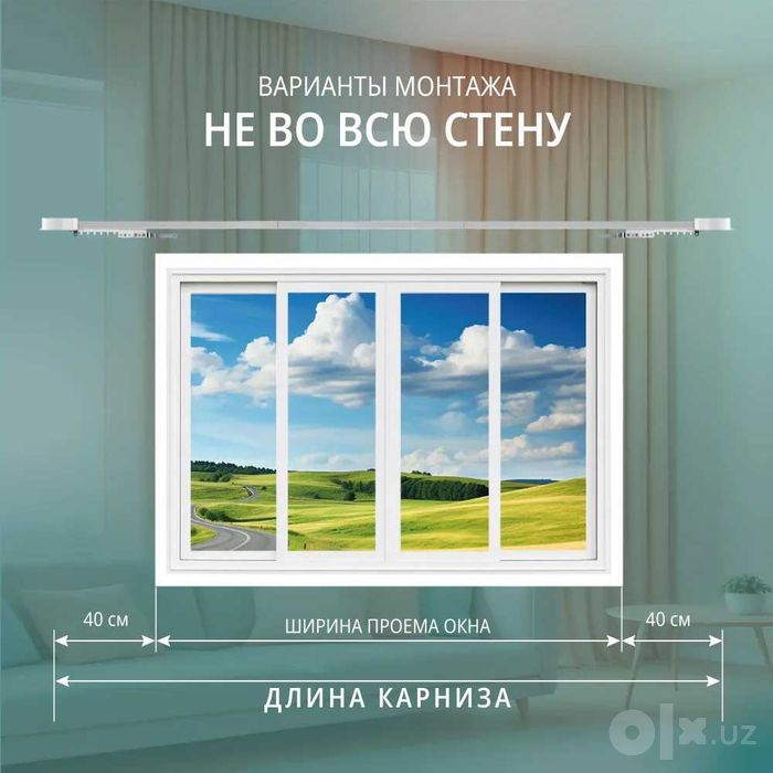 Умный электрокарниз для штор Zigbee/W-iFI в сборе