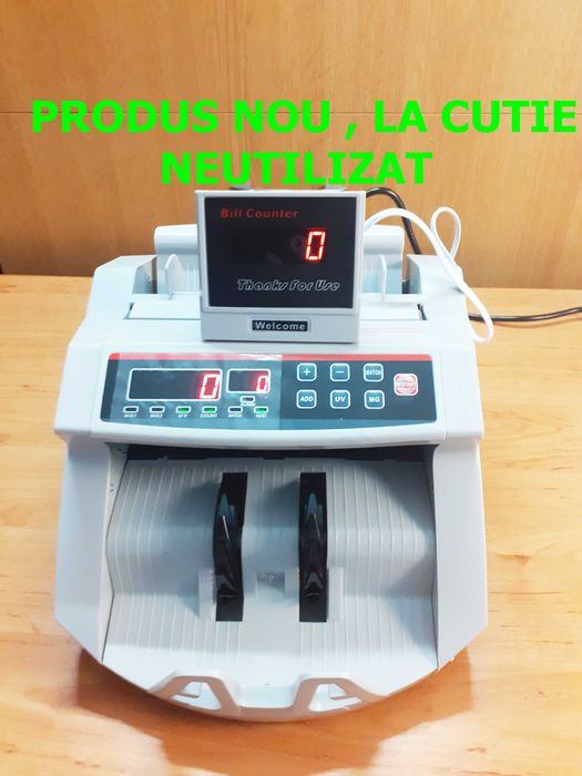 Mașină /aparat numărat bancnote/bani si detectie falsuri, display LCD