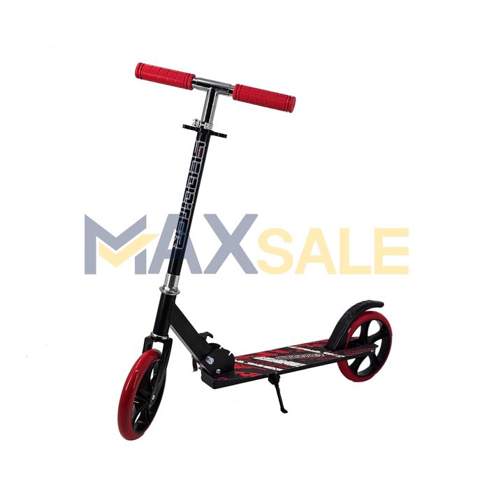 Детски scooter скутер тротинетка сгъваема черно червено алуминиева