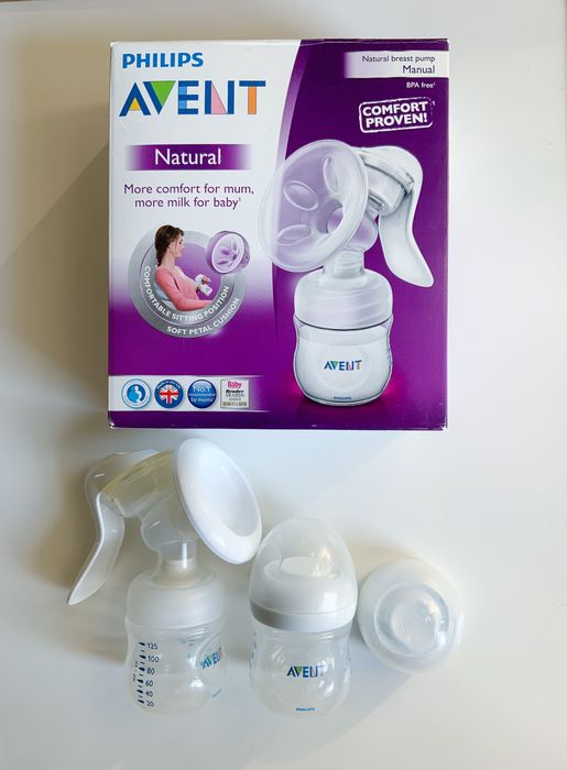 Ръчна помпа Philips Avent + шише 125 мл
