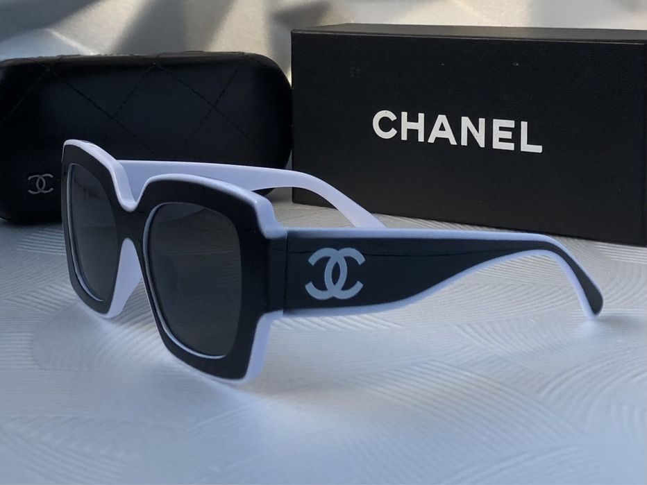 Дамски слънчеви очила елипса овални черно и бяло