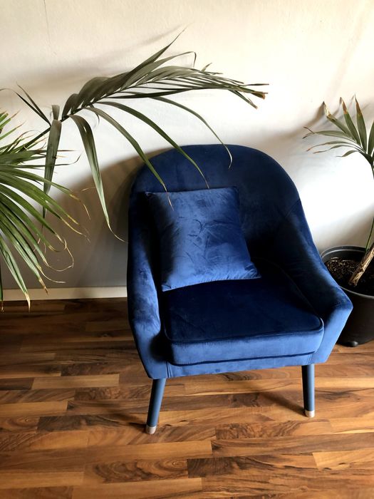 Vand fotolii albastre catifea