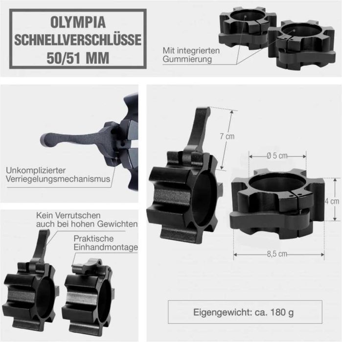 Elemente de fixare cu eliberare rapidă 50/51 mm set de 2