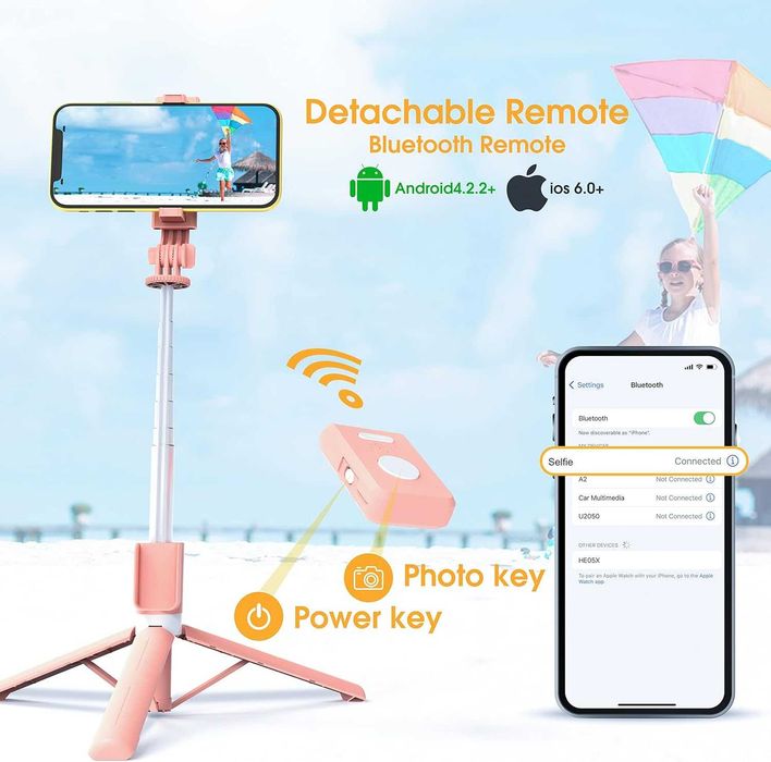 Селфи стик Трипод Блутут Digital One SP00966 Z6 Bluetooth, -170см