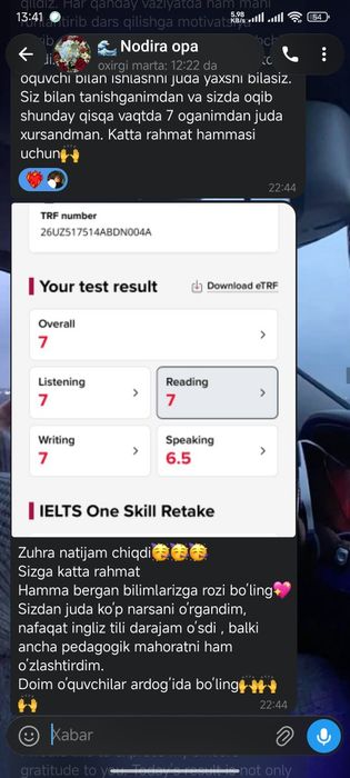 IELTS individual/guruh kurslar. Ingliz tili B2-C1 tayyorlov.
