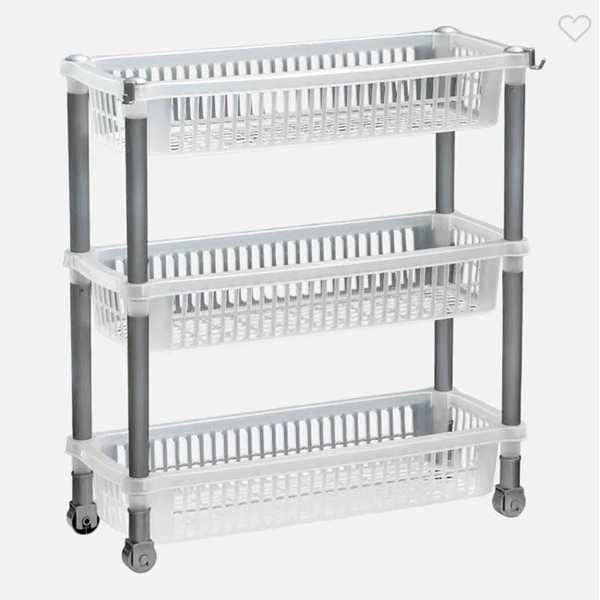 Етажерка за кухня Mercado Trade, 3 нива, Пластмаса, Прозрачна-бяла