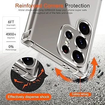 Прозрачен Силиконов Удароустойчив Кейс за Samsung Galaxy S25 S24 S23