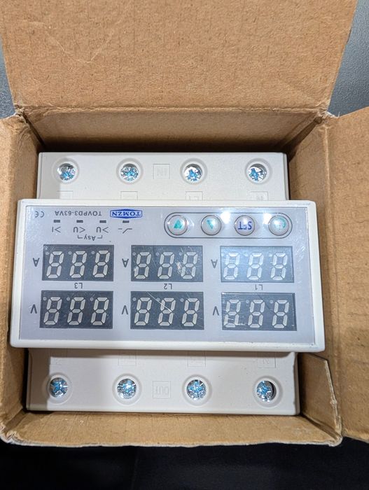 Tomzn 3-фазен 3P+N волтметър и амперметър