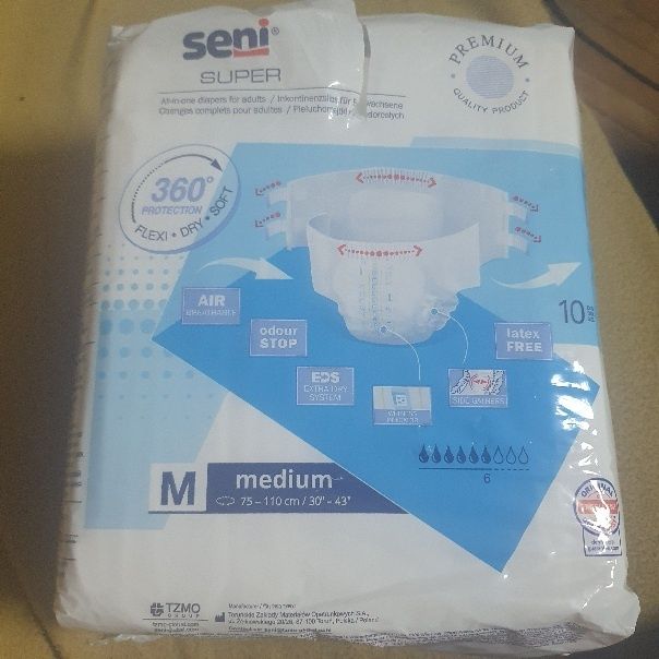 Scutece Pampers Seni Premium marimea M mediu medium pachet desigilat desfacut doar pentru unul, sunt 9 bucati din 10 disponibile pt adulti sau copii