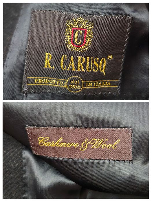 Palton Lux R. Caruso, Lână Cașmir, Fabricat În Italia, Bărbați - 54