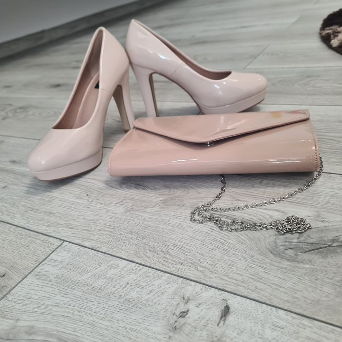 Set pantofi cu toc+ geanta/plic