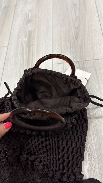 Zara Жестока дамска лятна чанта с ресни
