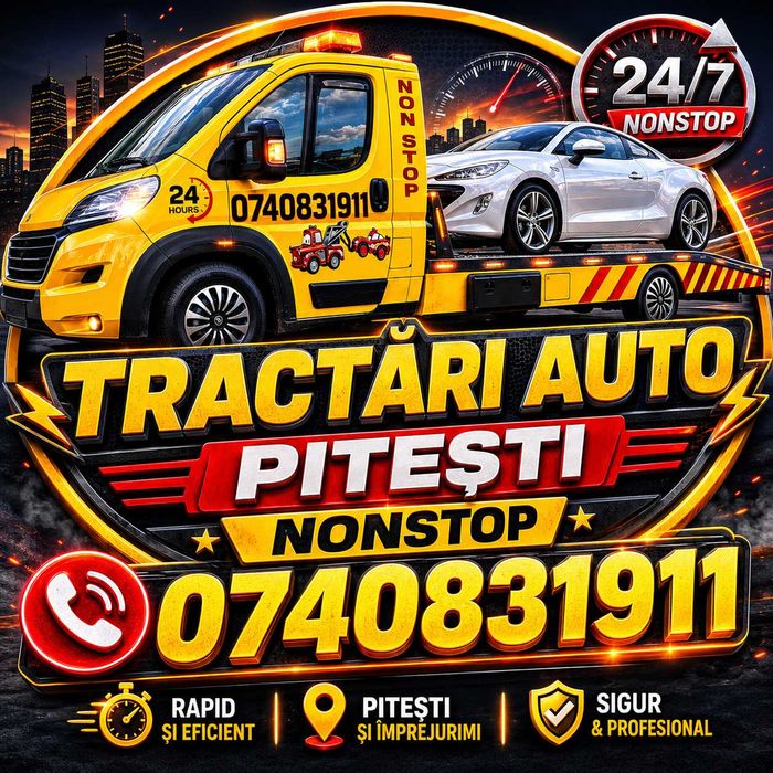 Tractari auto O74O831911 platforma,vulcanizare, moto, motociclete NON STOP A1