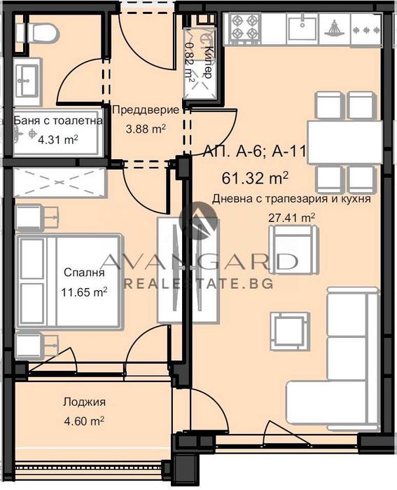 оф.24776 Просторен двустаен в малка сграда/ Остромила