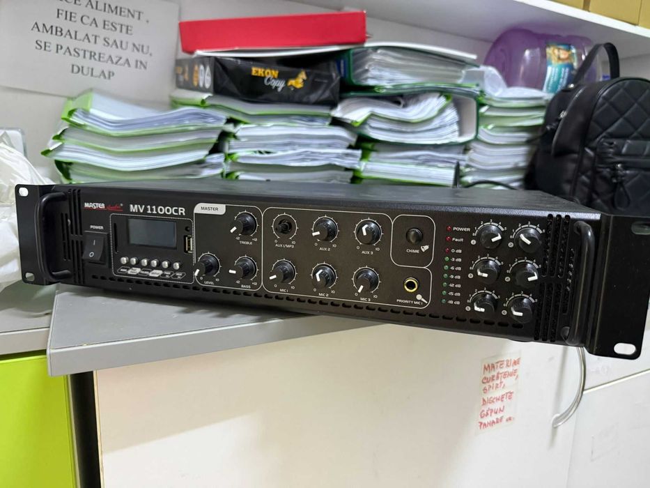 Amplificator 100V 6 zone cu mp3 si Bluetooth Master Audio MV1100CA BT